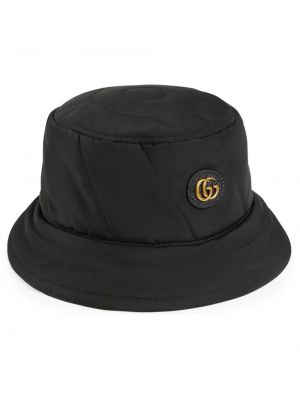 Dygsniuotas kepurė Gucci juoda