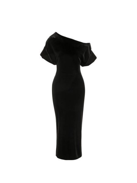 Приталенное бархатное платье с открытыми плечами Christopher Kane, черное