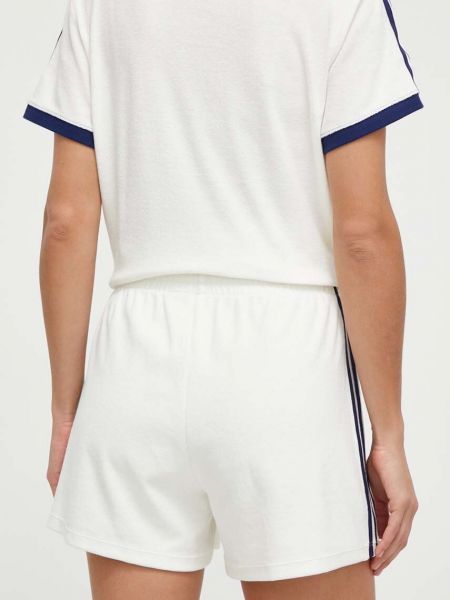 Pantaloni cu talie înaltă Adidas Originals alb