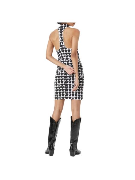 Sukienka mini z otwartymi plecami z nadrukiem Love Moschino czarna
