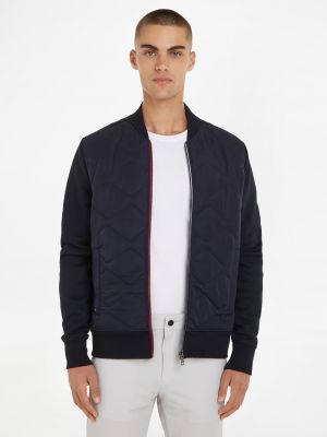 Bavlněná prošívaná bunda na zip z polyesteru Tommy Hilfiger