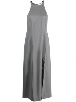 Midi haljina Ganni siva