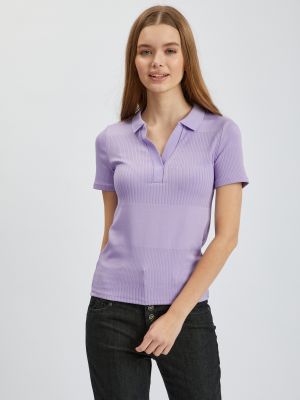 Megztas polo marškinėliai Orsay violetinė