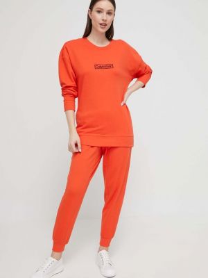 Kapucnis melegítő felső Calvin Klein Underwear narancsszínű