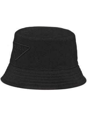 Cappello ricamato Prada nero