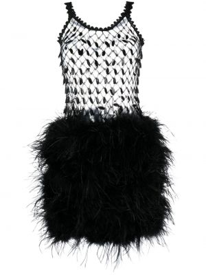 Priehľadná sukňa s perím Loulou čierna