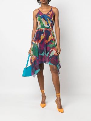Šaty s potiskem s abstraktním vzorem Jean Paul Gaultier Pre-owned fialové
