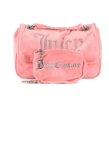 Aksamitna torba na ramię Juicy Couture różowa