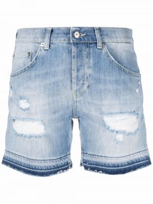 Obrabljene kratke jeans hlače Dondup modra