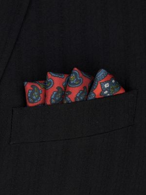 Hedvábná kravata s potiskem s paisley potiskem Etro červená