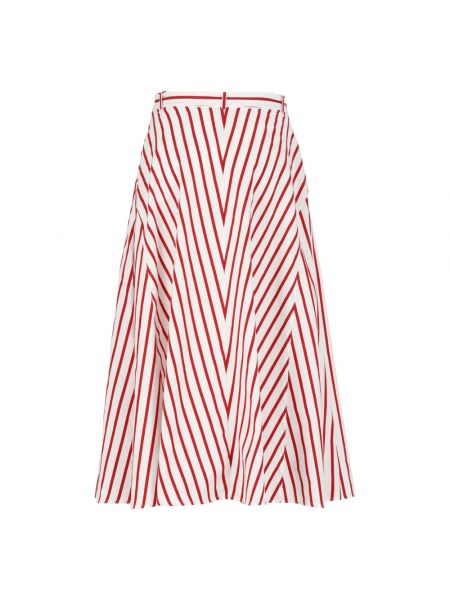 Spódnica midi bawełniana Ralph Lauren czerwona