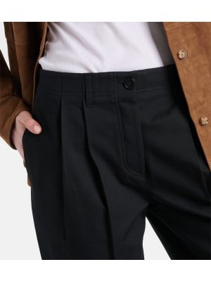 Relaxed памучни панталон Toteme черно