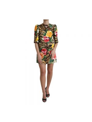 Sukienka mini z nadrukiem w tygrysie prążki Dolce And Gabbana