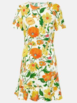 Haljina s cvjetnim printom Stella Mccartney narančasta