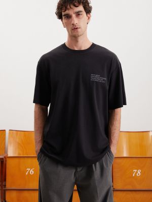 Oversize kokvilnas krekls ar apdruku Grimelange melns