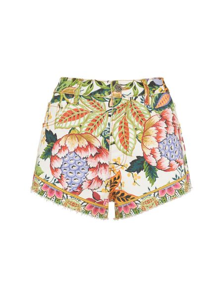 Bomull jeans-shorts Etro hvit