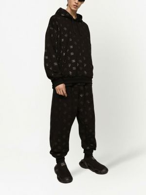 Raštuotas džemperis su gobtuvu Dolce & Gabbana juoda