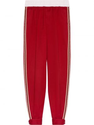 Pantaloni cu dungi Gucci roșu