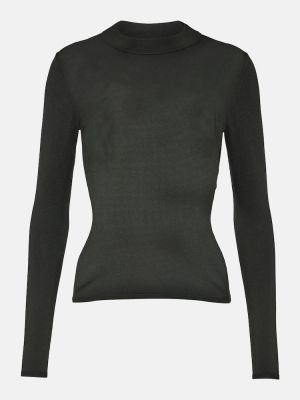 Pletena svilena srajca Fforme črna