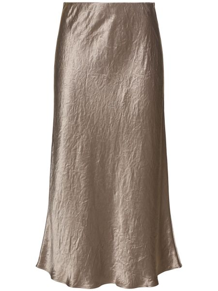 Satin midi nederdel Max Mara brun