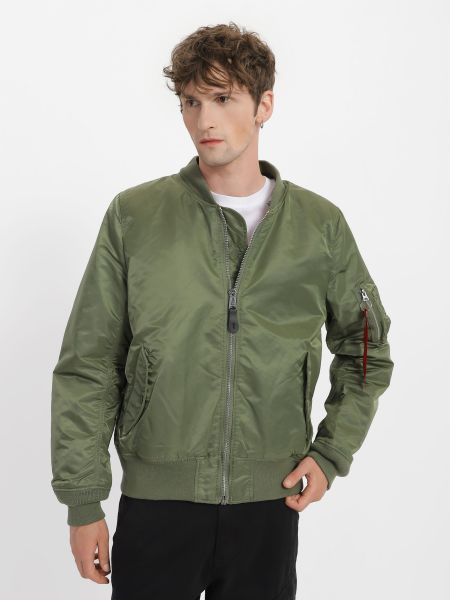 Нейлоновая демисезонная куртка Alpha Industries зеленая