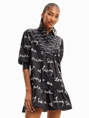 Φόρεμα σε στυλ πουκάμισο Desigual μαύρο
