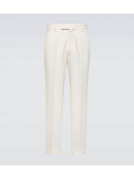 Βαμβακερό μάλλινο παντελόνι chino Zegna λευκό