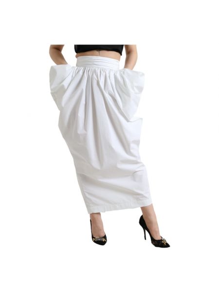 Długa spódnica bawełniana Dolce And Gabbana biała