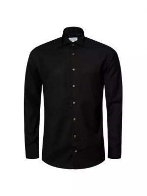 Шерстяная рубашка из шерсти мериноса Eton черная
