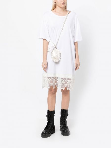 Mini robe avec manches courtes en dentelle Simone Rocha blanc
