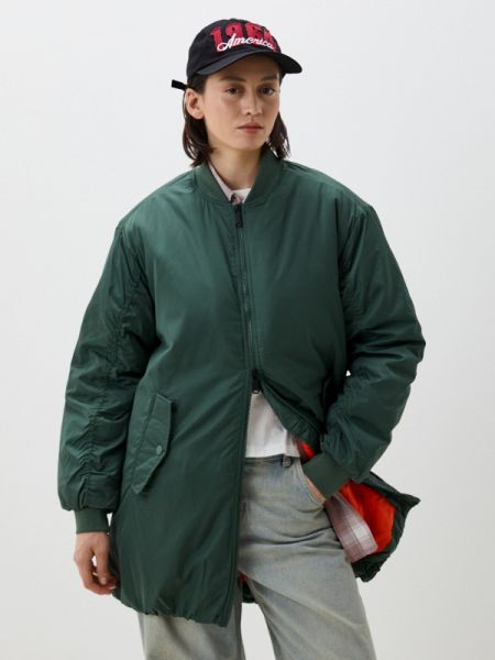 Утепленная демисезонная куртка B.young зеленая