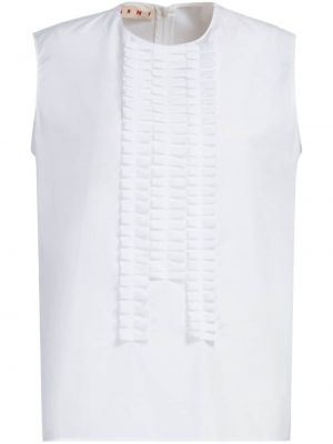 Hemd mit plisseefalten Marni weiß