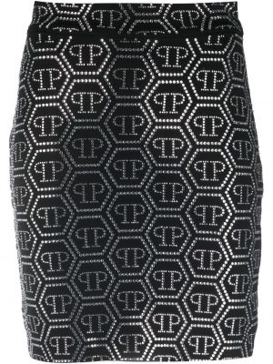 Křišťálové mini sukně Philipp Plein černé