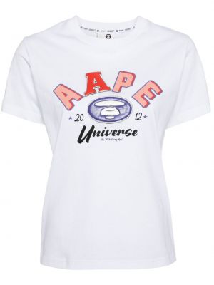 Bavlnené tričko s potlačou Aape By *a Bathing Ape® biela