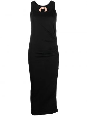 Drapované midi šaty bez rukávů Nº21 černé