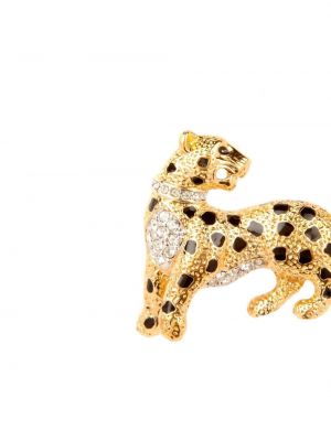 Broche à imprimé léopard Susan Caplan Vintage jaune