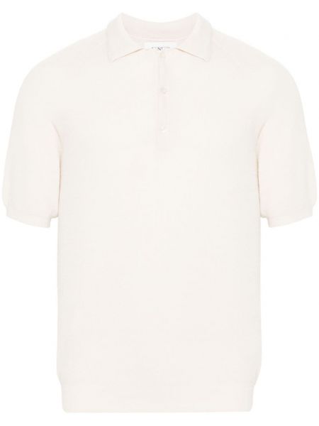 Плетена памучна поло тениска Laneus бяло