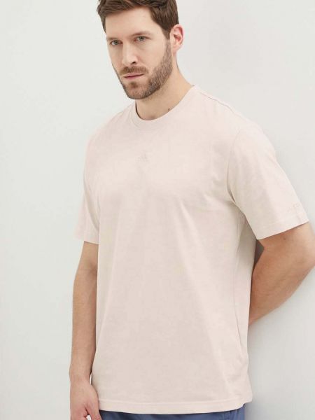 Pamut laza szabású póló Adidas rózsaszín