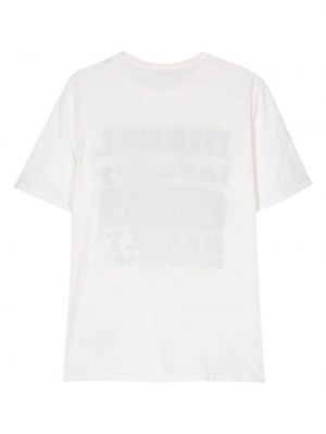 T-shirt à imprimé Diesel blanc