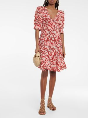 Kvetinové midi šaty Polo Ralph Lauren červená