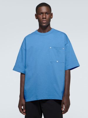T-shirt en coton oversize Bottega Veneta bleu