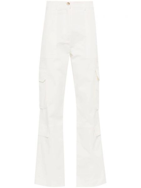 Прав панталон с джобове Drhope бяло
