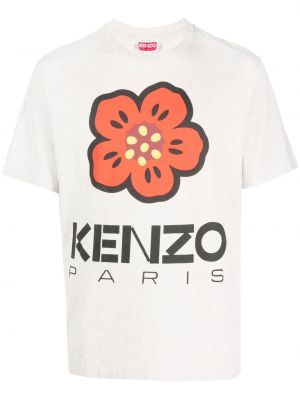 T-shirt a fiori con stampa Kenzo