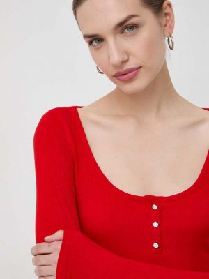Блуза с дълъг ръкав Guess червено