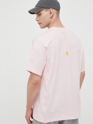 Хлопковая футболка с принтом Adidas By Stella Mccartney розовая