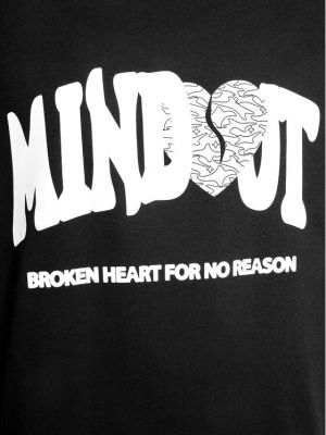 T-shirt de motif coeur Mindout noir