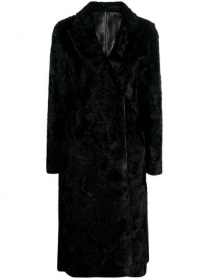 Двустранно кожено палто черно Alberta Ferretti