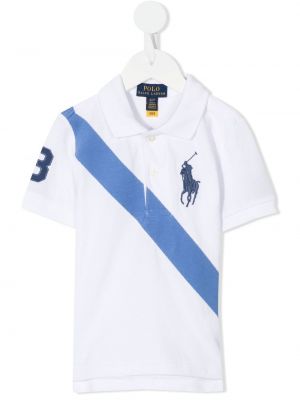 Kort tröja med broderi för tjejer Ralph Lauren Kids vit