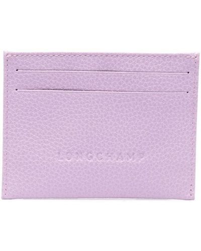 Lær lommebok Longchamp lilla