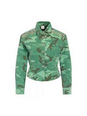 Bluse mit camouflage-print Pinko grün